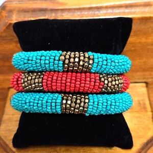 Maasai Beaded Coil Bracelet Set